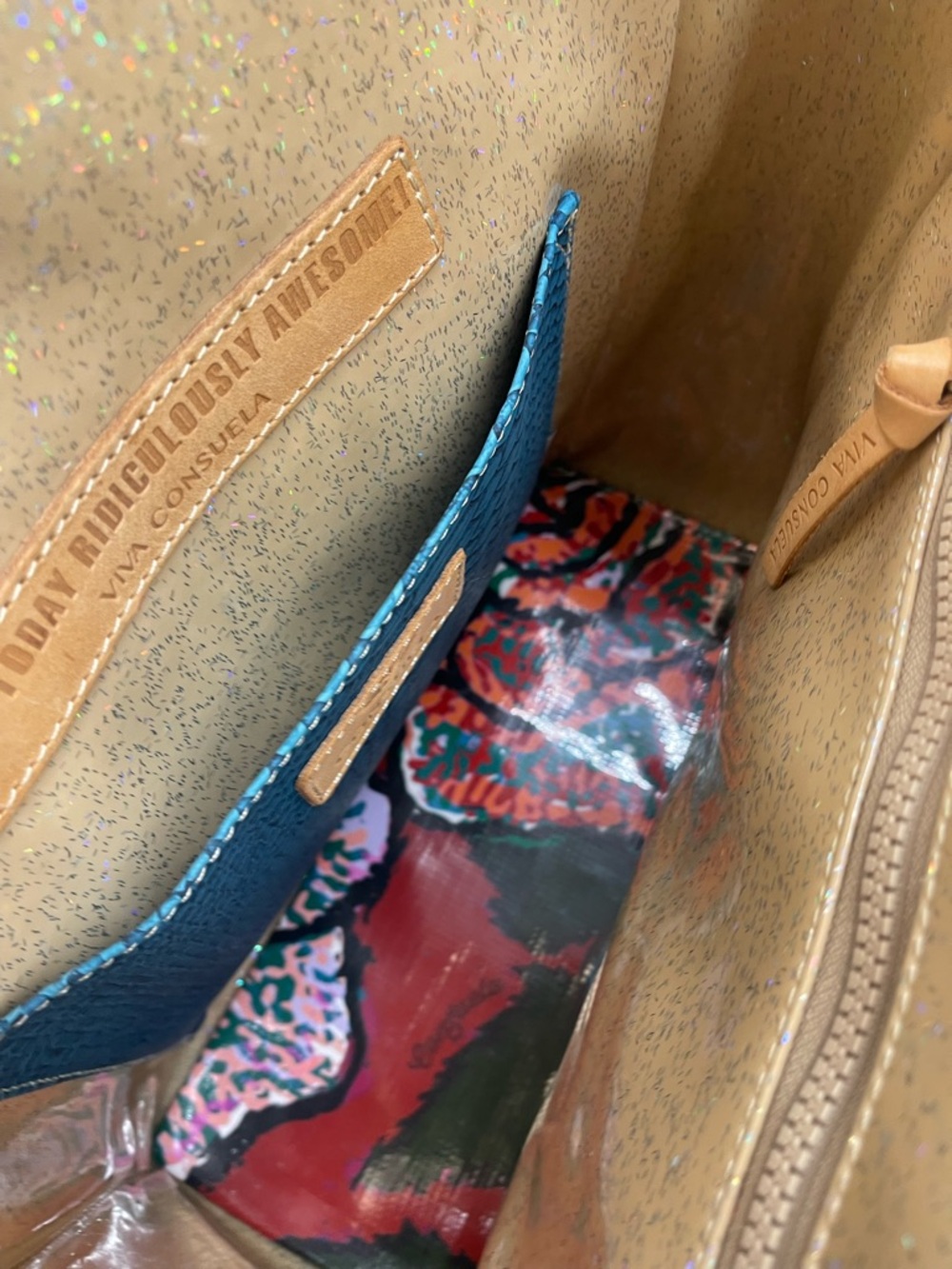 Consuela Leopard Print Tote with Multicolor Ribbon Handles - Picture 6 of 7